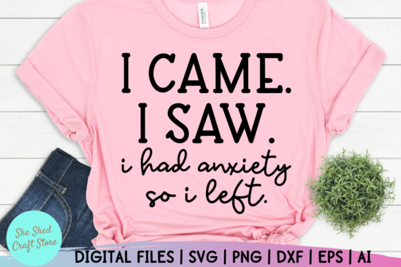 I Came I Saw I Had Anxiety Funny Mom Graphics for Crafts